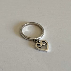 James Avery Heart Charm Dangle Ring